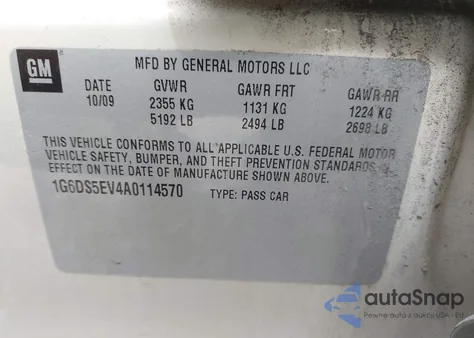 2010 Cadillac Cts Premium from USA, damaged, VIN 1G6DS5EV4A0114570